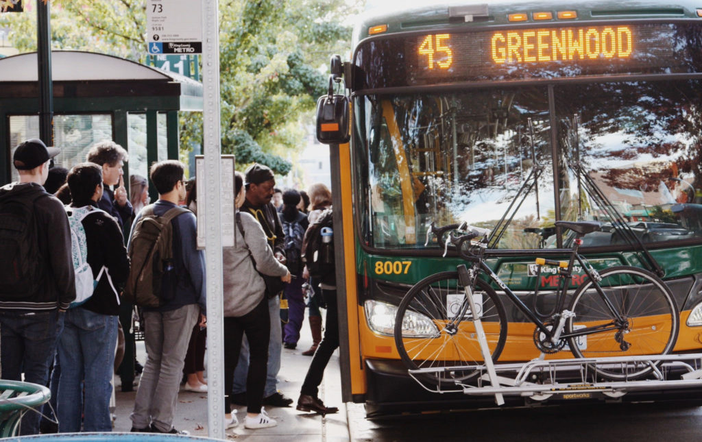 Boarding the bus, by SDOT, used with a creative commons license.