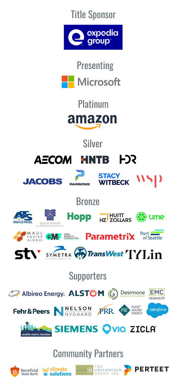 Logos of all the sponsors for Tuxes & Trains.