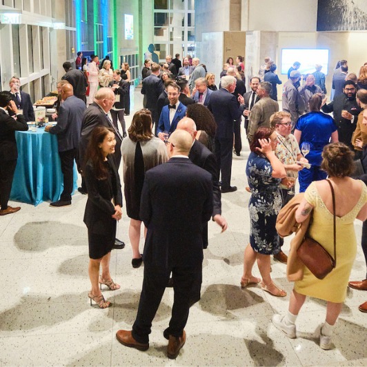 Rep. Jake Fey and Sen. Marko Liias at Tuxes & Trains 2022. 