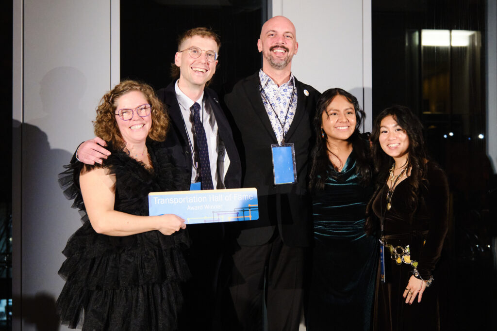 The Move Redmond team accepts a Transportation Choices Hall of Fame award.