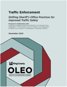 Cover of a report titled Traffic Enforcement: Shifting Sheriff's Office Practices for Improved Traffic Safety
