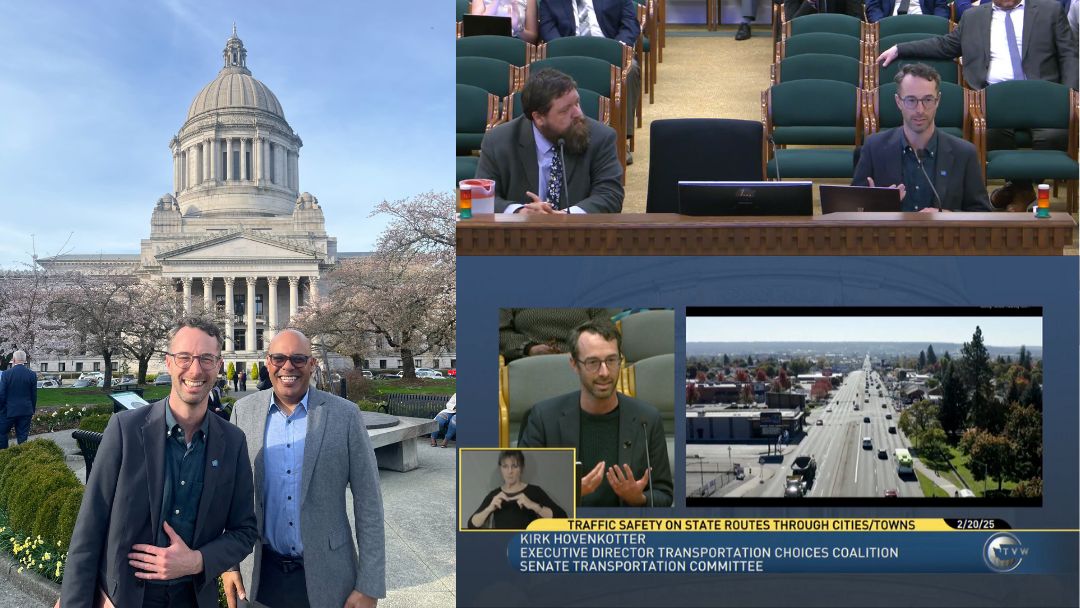 TCC staff getting out the vote for the Keep Seattle Moving campaign pose alongside No on 2117 volunteers. 