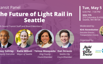 Transit Panel: The Future of Light Rail in Seattle May 5!