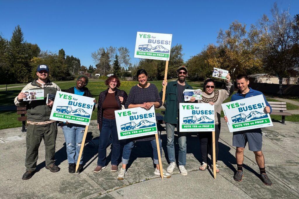 Volunteers pose with 